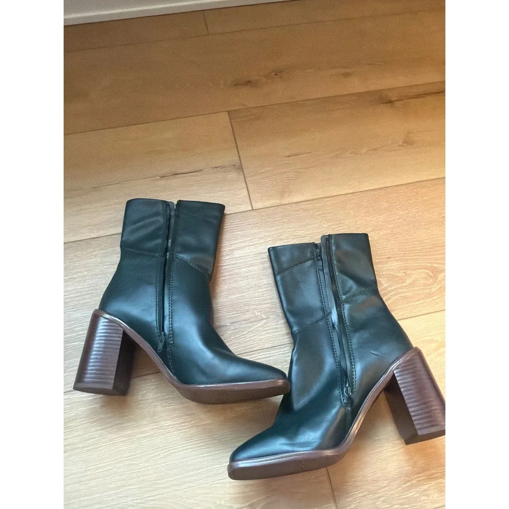 Franco Sarto Womens‎ Stevie Green Mid-Calf Boots Shoes Size 10 Medium Stormy